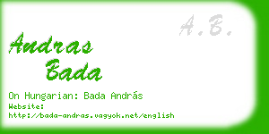 andras bada business card